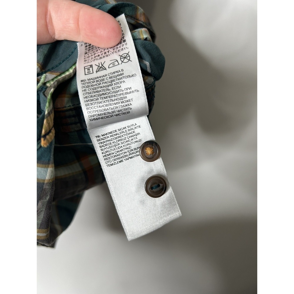 The North Face Men Size L Plaid Short Sleeve Button Front Nylon Polyester Shirt - Picture 6 of 8
